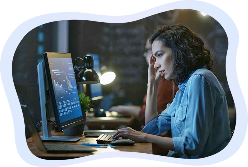 girl working with computer